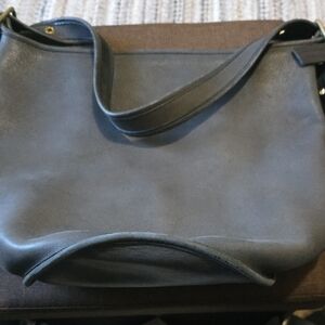Coach Dark Gray Leather Shoulder Bag